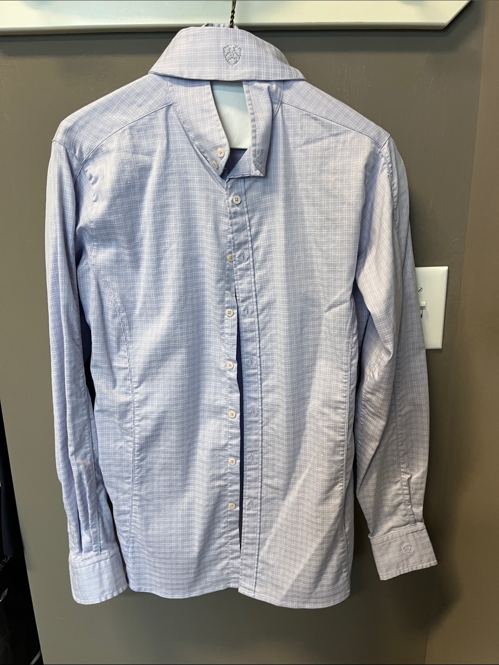 Ariat Light Blue Checked Button-Down Show Shirt
